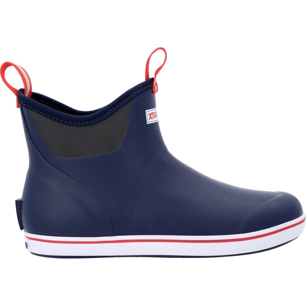XTRATUF Ankle Deck Boot Mens Size 11 Navy/Red Fishing Boots Waterproof - Picture 3 of 7
